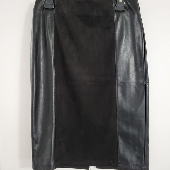 Faux leather and suede skirt - Picture 5 of 5